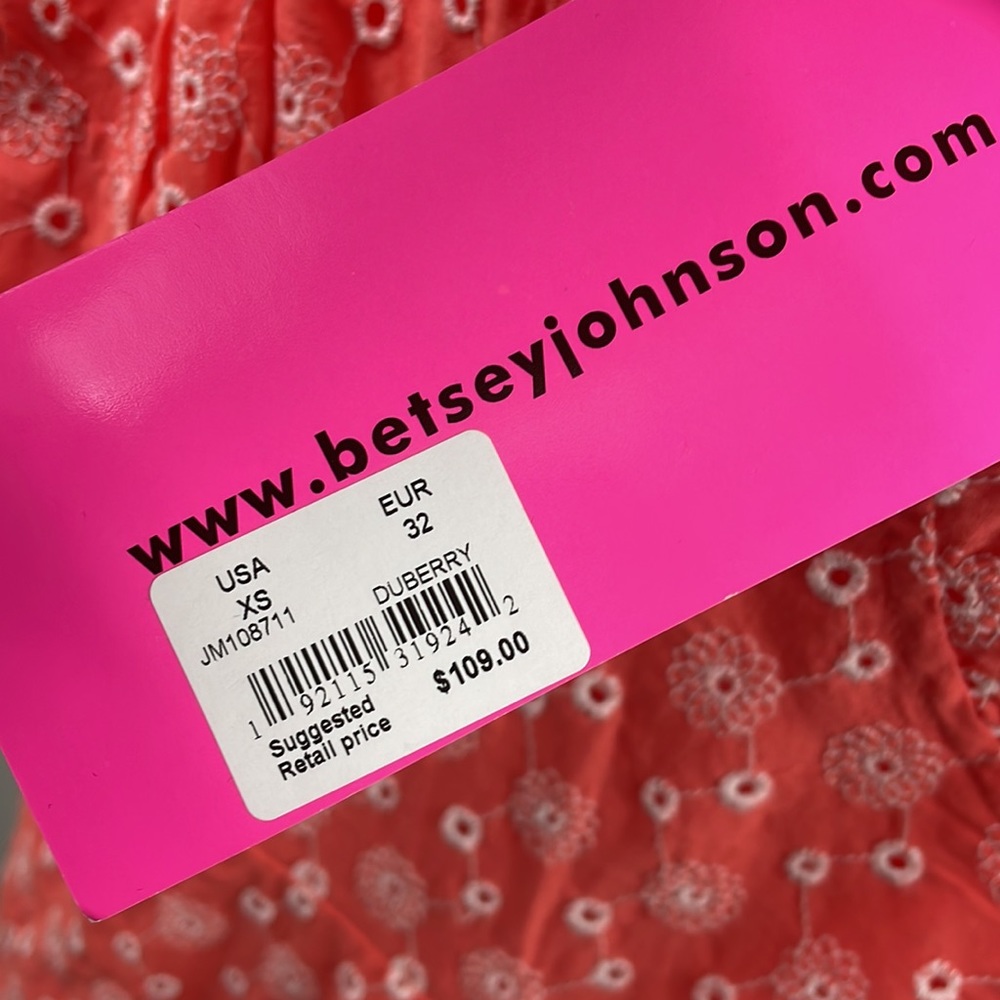 Betsey Johnson NWT Duberry Cap Sleeve Eyelet Mini Dress - Picture 4 of 6